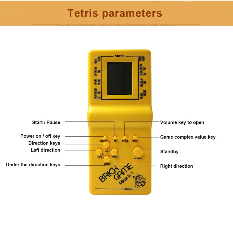 Классический тетрис Ручной ЖК электронная игра игрушки забавная кирпичная игра загадка портативная игровая консоль