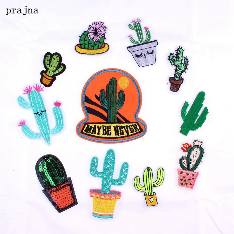 

Prajna Iron-On Transfers Cactus Mix Diy Accessories Badge Jacket Patches For Clothing Embroidery Patch Parches Sew Applique E