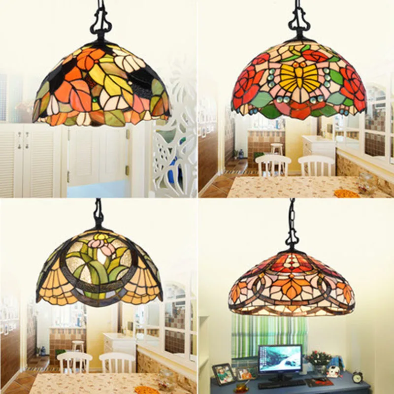 

Mediterranean restaurant chandelier color pastoral European dining room lamp porch cafe bar single head pendant