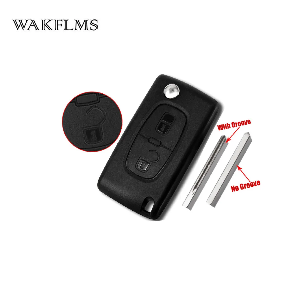 

2 Buttons Remote Flip Key Car Key For Peugeot 207 307 308 407 2001-2005 433MHz PCF7941 Blade CE0523