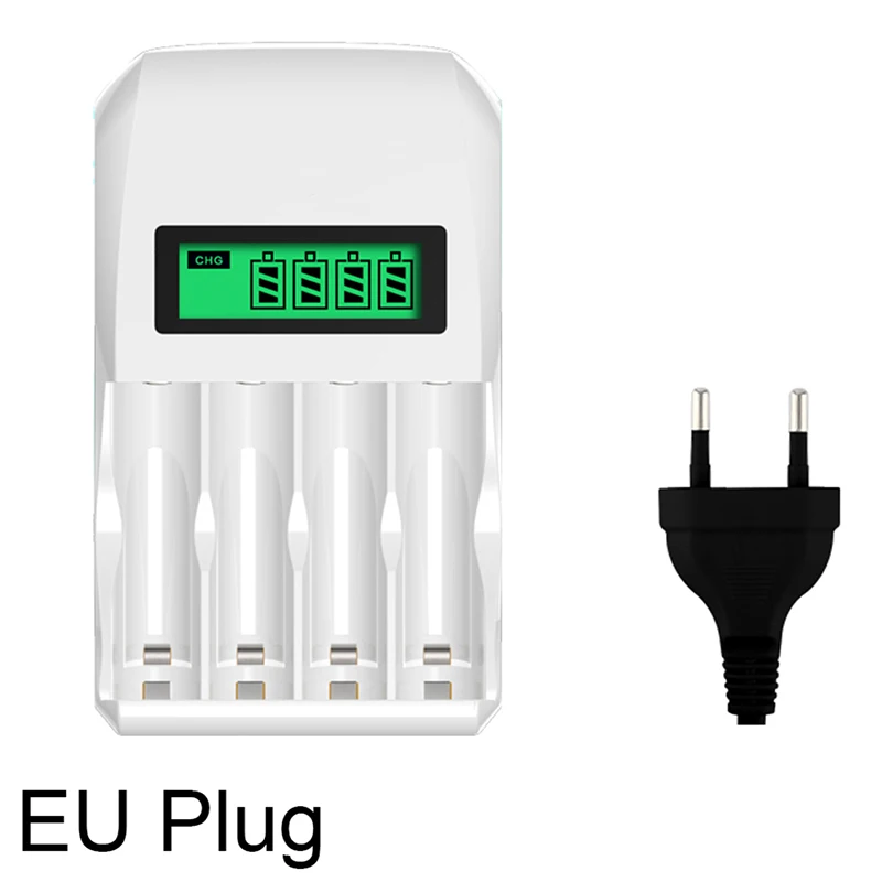 1 шт. EU/UK/US Разъем для AA/AAA Ni-MH/Ni-Cd аккумуляторные батареи умный ЖК-экран 4 слота зарядное устройство