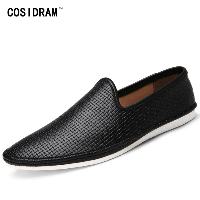 Cosidram Soft Genuine Leather Men Casual Shoes Male Fashion Summer ...