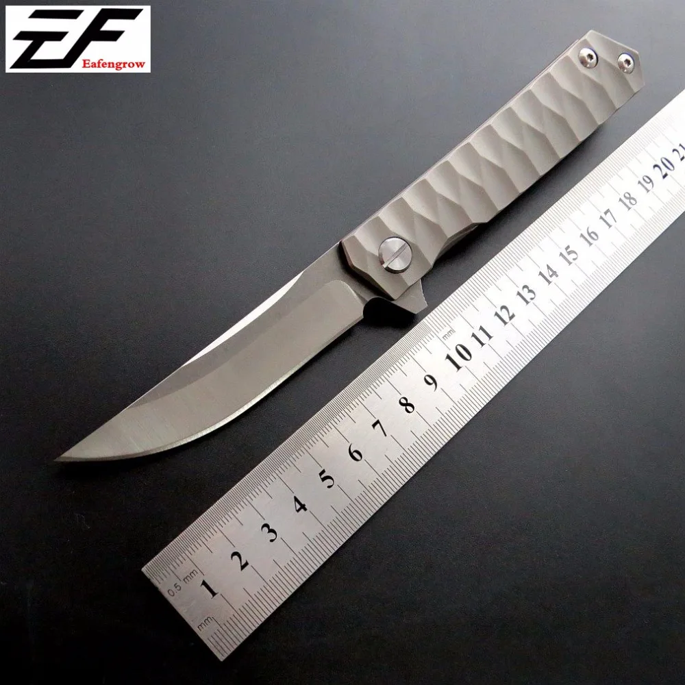 

Eafengrow EF217 Bearing folding knife TC4 titanium alloy hunting knife D2 Pocket knife outdoor camping pocket EDC Tool knife