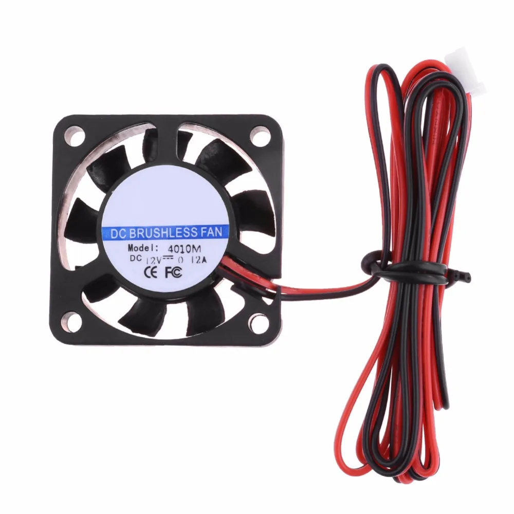 

ALLOYSEED DC12V 0.09A Power 40x40x10mm 9.8CFM 2pin Cooling Fan Accessory for 3D Printer Extruder