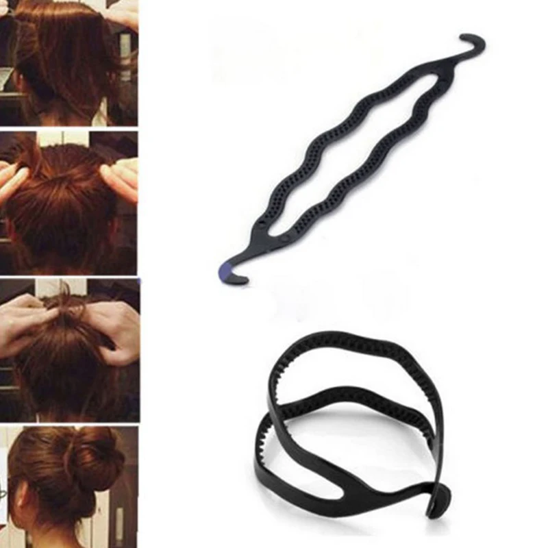2Pcs Fashion Lady French Hair Braiding Tool Women Weave Braider Roller Diy Holder Clip Hair Sponge Plait Twist Styling Tool