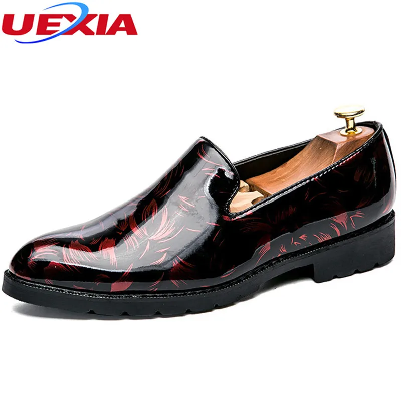 

UEXIA Men Shoes Leather Flats Soft Party Business Slip On Formal Shoes Men Oxford Dress Wedding Calcado Masculino Zapatos Hombre