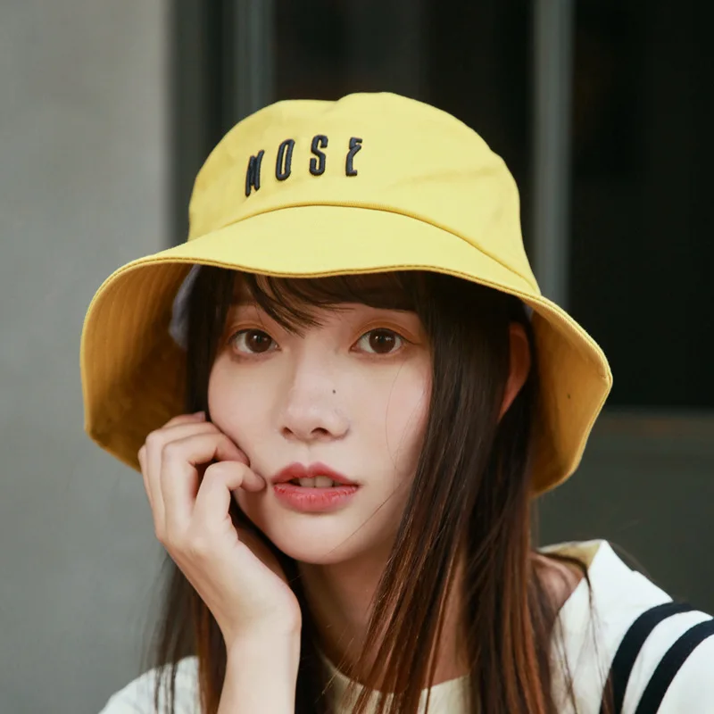 

Letter Embroideried Bucket Hat Women Hip Hop Cap Panama Outdoor Casual Sport Hat Fishing Sun Hat For Man Women Caps Panama Hats
