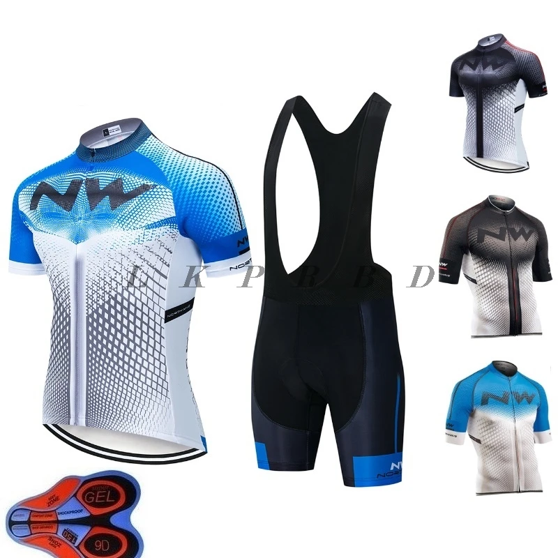 

NEW 2019 NW cycling jersey bike clothes rope set summer short sleeves for cycling clothing sport 9D gel pad bib shorts 21 colors
