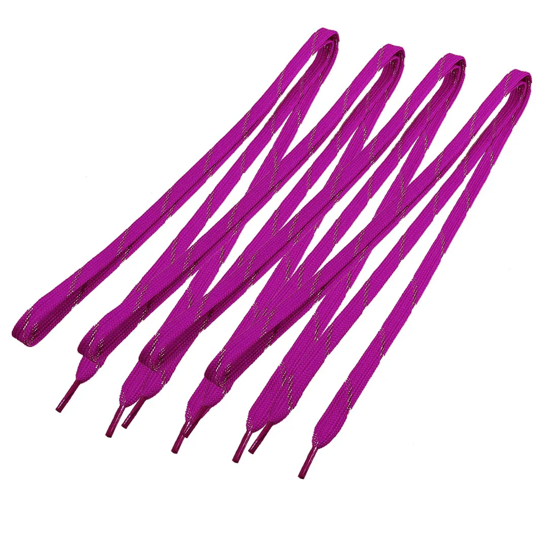 

UXCELL 2 Pairs Silver Tone Thread Adorned Sport Sneakers Flat Shoestrings Fuchsia