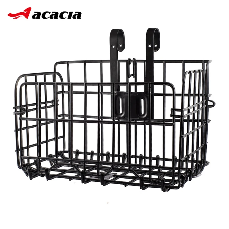 baratas Dobrável Cesta de Armazenamento de Fio de Metal Da Frente Da Bicicleta Guiador Da Bicicleta Rack de Carga Acessórios de Ciclismo de Montanha Da Bicicleta Da Estrada MTB