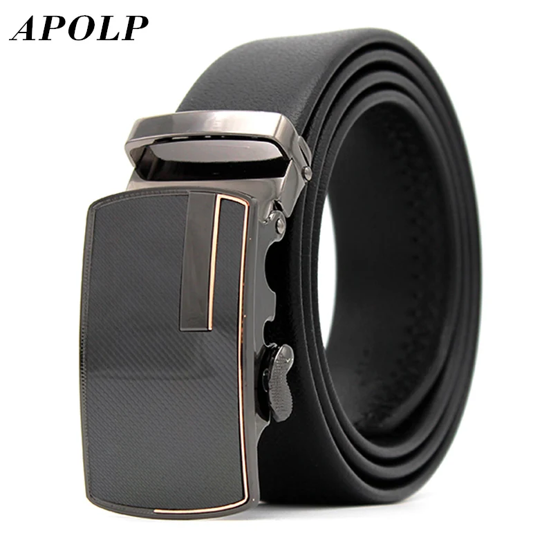 APOLP Men's Leather Dress Belt with Automatic Leather Fashion Buckle Mc ...