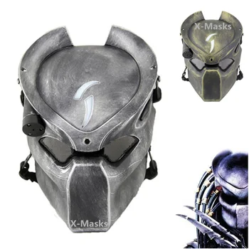 

Alien Predator Mask Airsoft Helmet Lonely Wolf Mask With lamp Outdoor Wargame Tactical Mask Full Face CS paintball Halloween