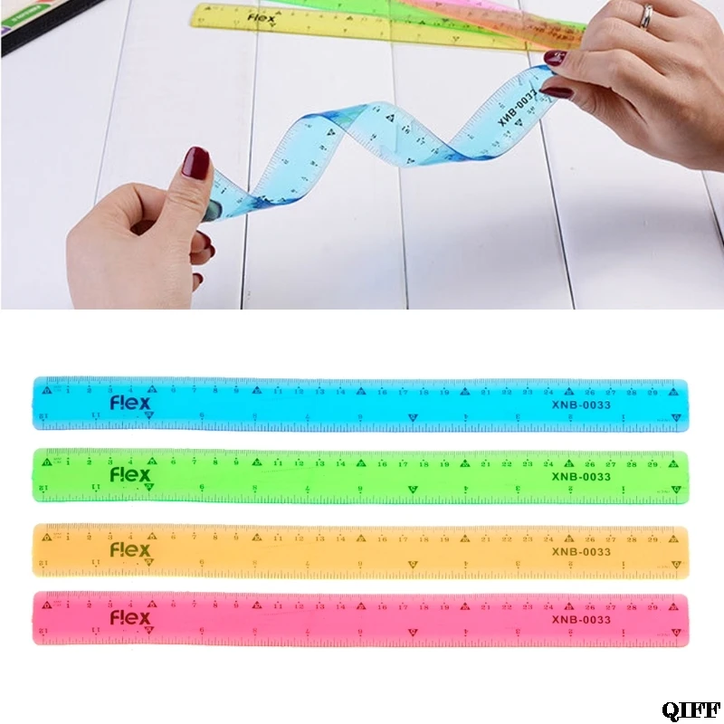 Прямая поставка и, мягкая 30 см линейка, разноцветная Гибкая креативная канцелярская линейка, школьные принадлежности, APR28