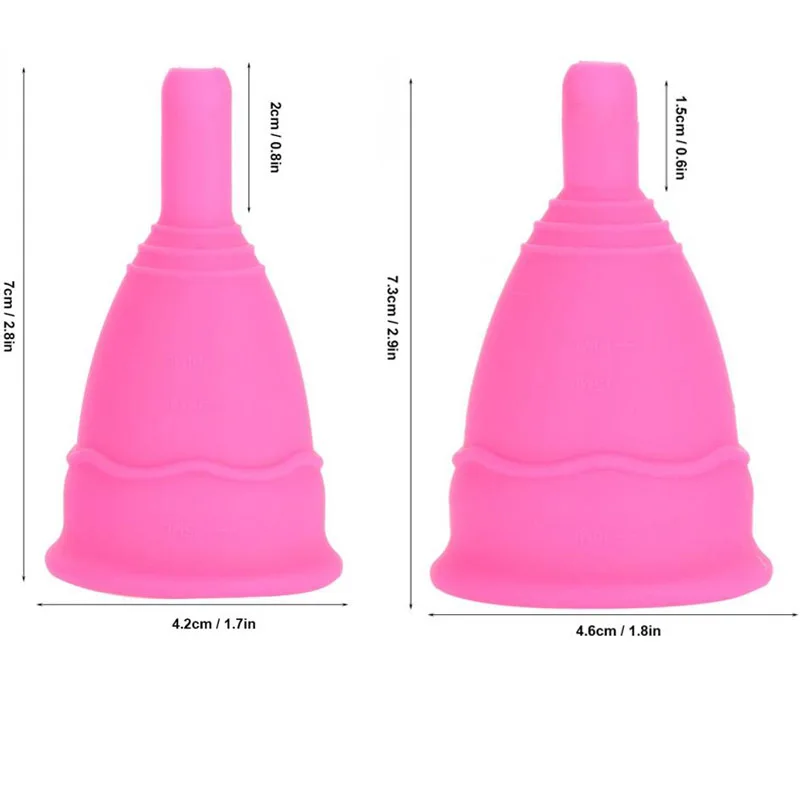 Менструальная чашка медицинского класса многоразовые силиконовые женские мягкие менструальный период без утечки безопасная чашка - Цвет: Pink with Bag