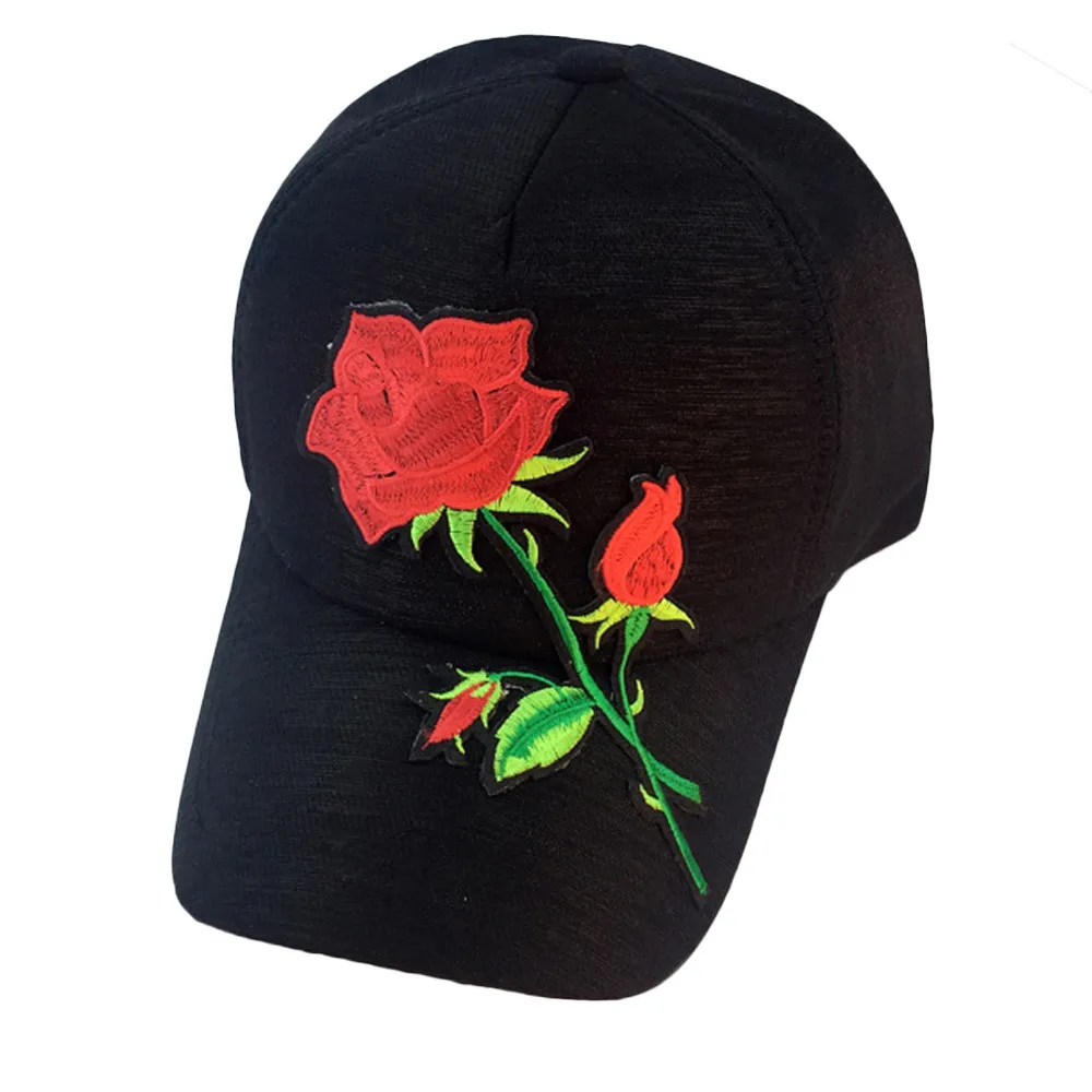 Beautiful cheap Unisex Applique Floral Baseball Cap Unisex Snapback Hip