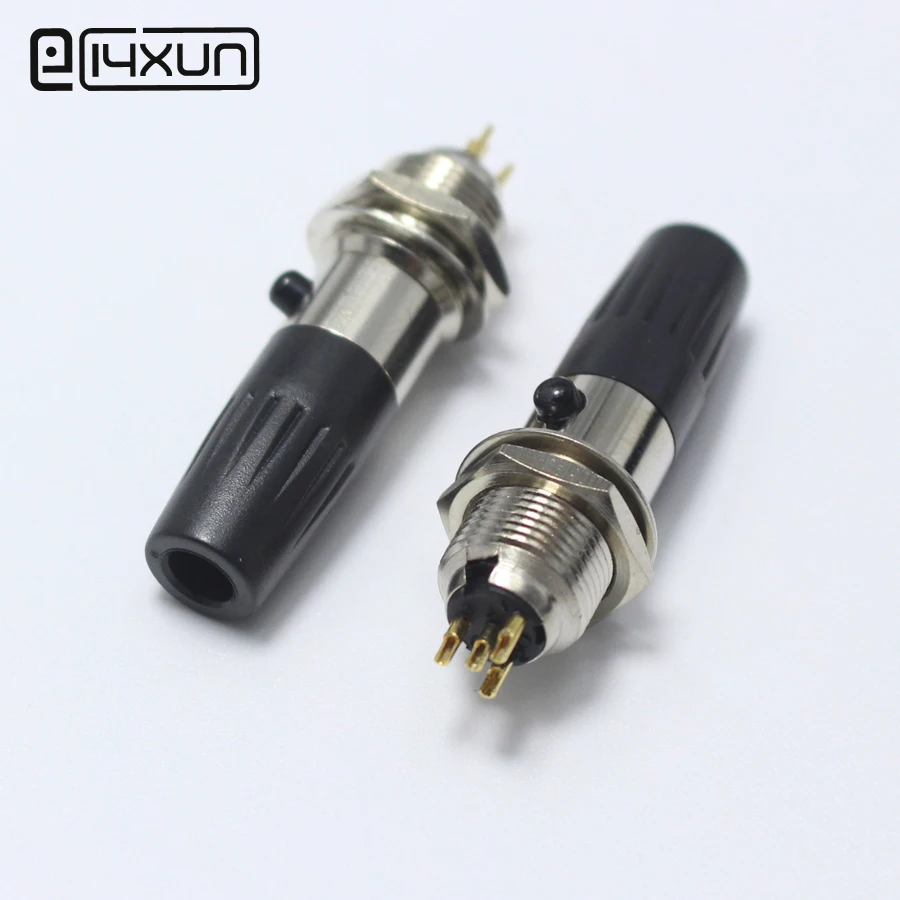 1 пара мини XLR 4 контактный разъем + гнездовой маленький P Аудио микрофон адаптер|4