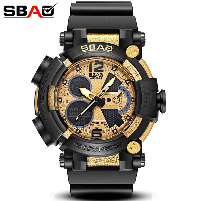 

SBAO Brand New Design Multi-function Electronic Watch Male Sport Watch Men Stop Watch Alarm Calendar Chronograph Shock Boy Clock