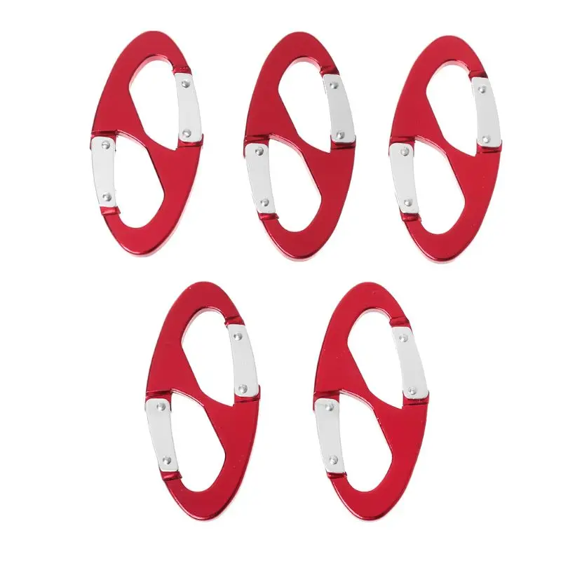 

5Pcs/Set Aluminum Alloy Carabiner Keychain Snap Clip Hook Outdoor Camping Buckle