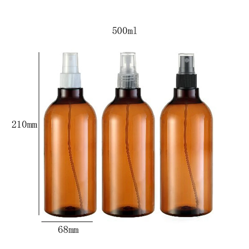 20 x 500ml Amber Brown Empty Round Shoulder PET Fragrance Toner Mist