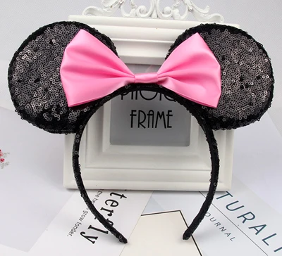 Headwear Minnie Mouse Ears Headband Festival DIY Hair Accessories Hairband Christmas Sequin Hair Bows for girls women gift