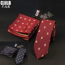 6 см полиэстеровый жаккардовый тканый мужской галстук нагрудный Платок Красный галстук с узором "огурцы" носовой платок комплект Классический шейный платок-галстук для вечерние свадебные туфли