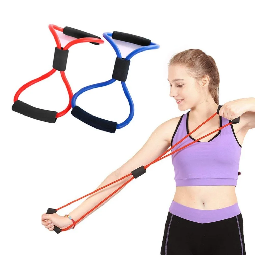 

Newly Control Weight 8 Type Elastic Tension Rope Gym Fitness Sport Rubber Loop Pull Rope Exercise Stretch Belt Pilates Yoga Belt