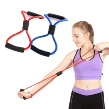 Newly Control Weight 8 Type Elastic Tension Rope Gym Fitness Sport Rubber Loop Pull Rope Exercise Stretch Belt Pilates Yoga Belt