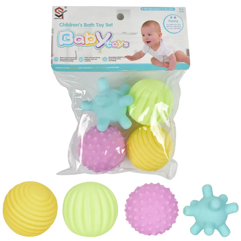 6/8Pcs Children Ball Textured Multi Sensory Tactile Pinch Soft Ball Toy Set Develop Baby Senses Training Massage Touch Hand Ball