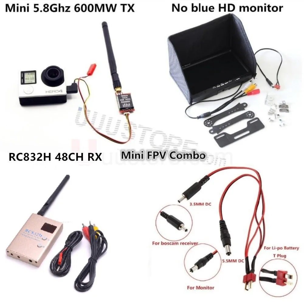 5.8G 600mw fpv mini Transmitter TS5828 and Receiver with Fpv monitor 7