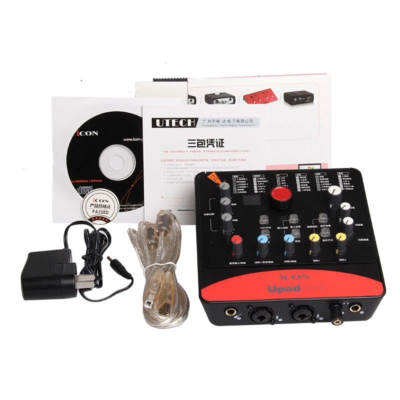 Takstar PC-K850 микрофон с ICON Upod pro звуковая карта и аудио кабель Профессиональный для студийной записи