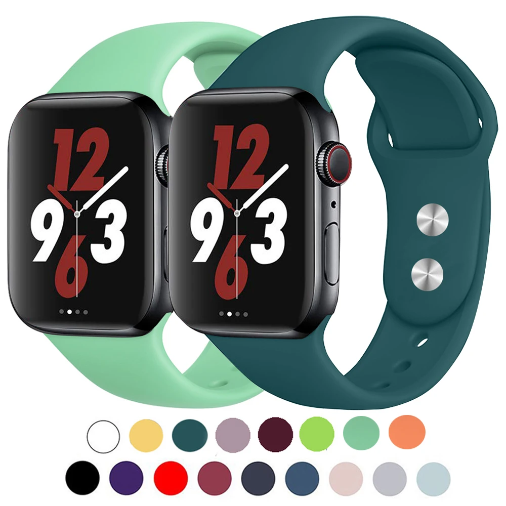 Sport band for Apple Watch bands 42mm 44mm 38mm 40mm Women Men Soft Silicone Strap for iwatch Series 4 3 2 1 Rubber Bracelet