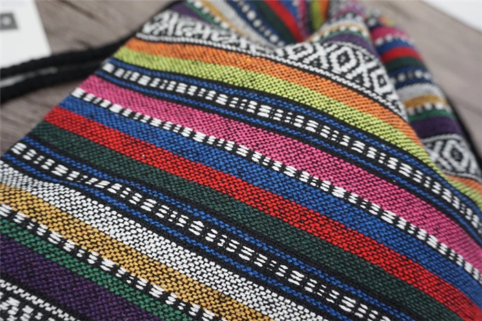 2022 Women Fabric Backpack Female Gypsy Bohemian Boho Chic Aztec Ibiza Tribal Ethnic Cottage Soft Brown Drawstring Rucksack Bags