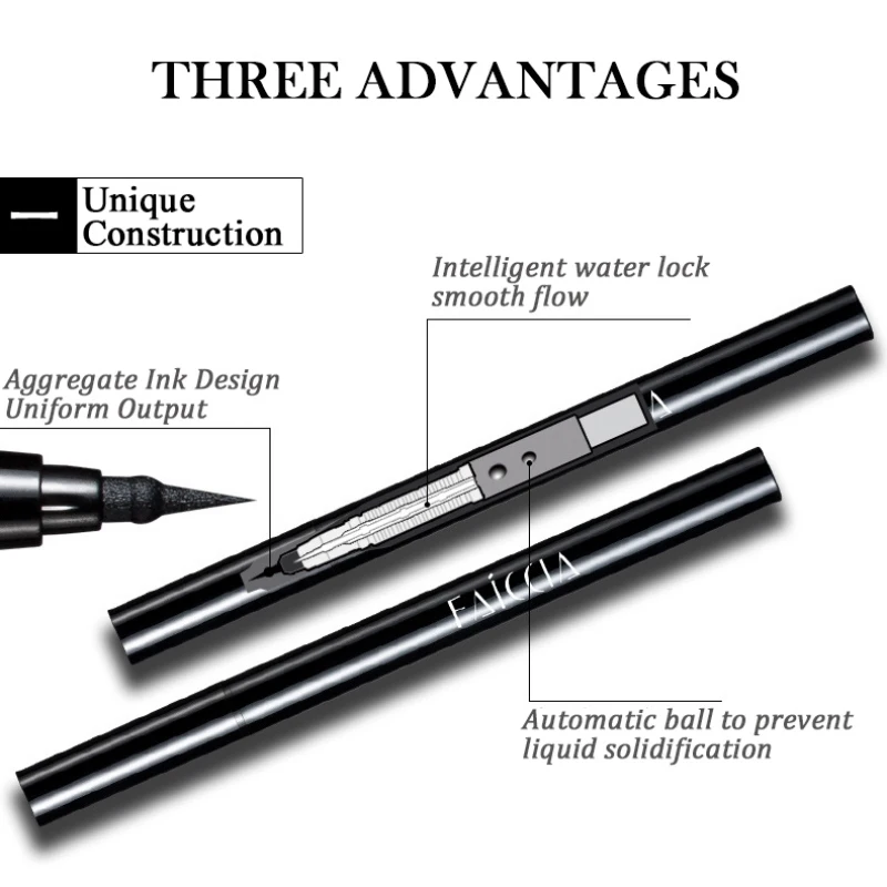 1PC Black Eyeliner Pencil Best Waterproof Liquid Eye liner Pen High Pigment & Long Lasting Makeup Eyeliner