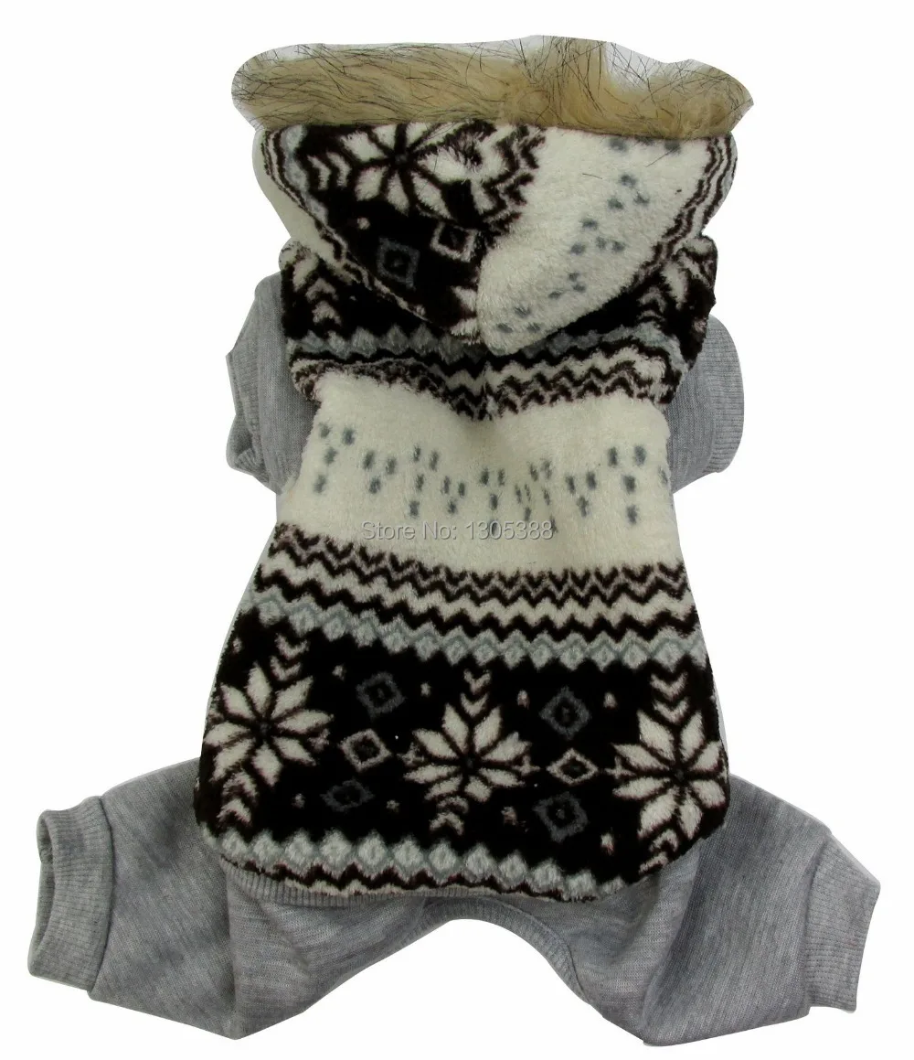 Brown Four Legs snowflake Style Pet dogs winter Coat Free Shiping By