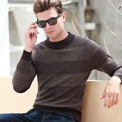 Winter Thick O-Neck Striped Pullovers Casual Fit Wool Full Sweater Men New Arrival Mens Sweaters Pull Homme Clothes M-3XL Winter Thick O-Neck Striped Pullovers Casual Fit Wool Full Sweater Men New Arrival Mens Sweaters Pull Homme Clothes M-3XL