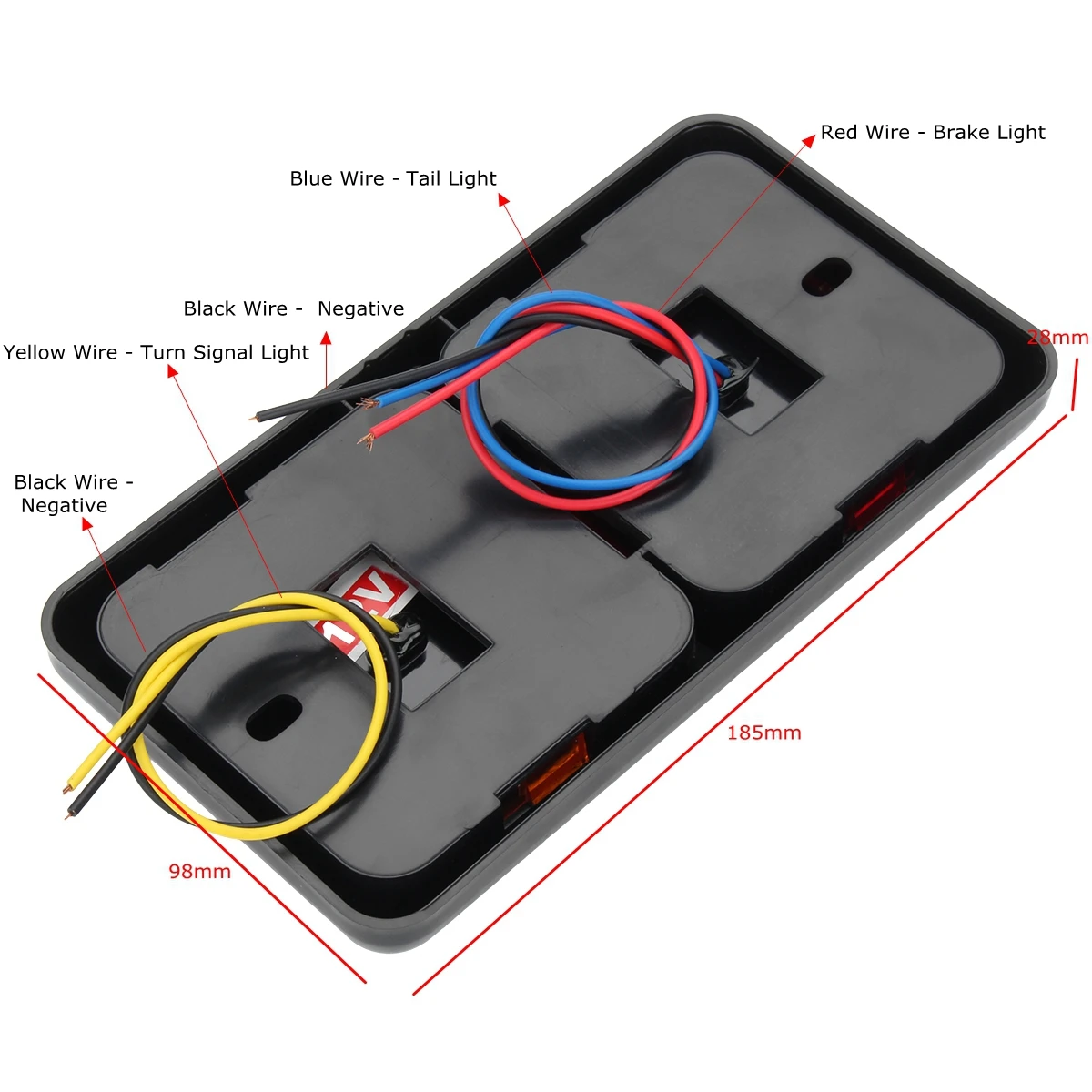 2 шт 12V 72 светодиоды задние фонари красного и желтого цветов тормозной Поворотная сигнальная лампа для прицепа грузовика караван из водонепроницаемого материала с защитой от пыли