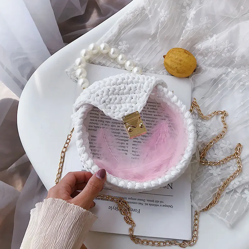 Женские сумки Bolsas Feminina женская прозрачная сумка тканая 2019 жемчужная Сумка тоут