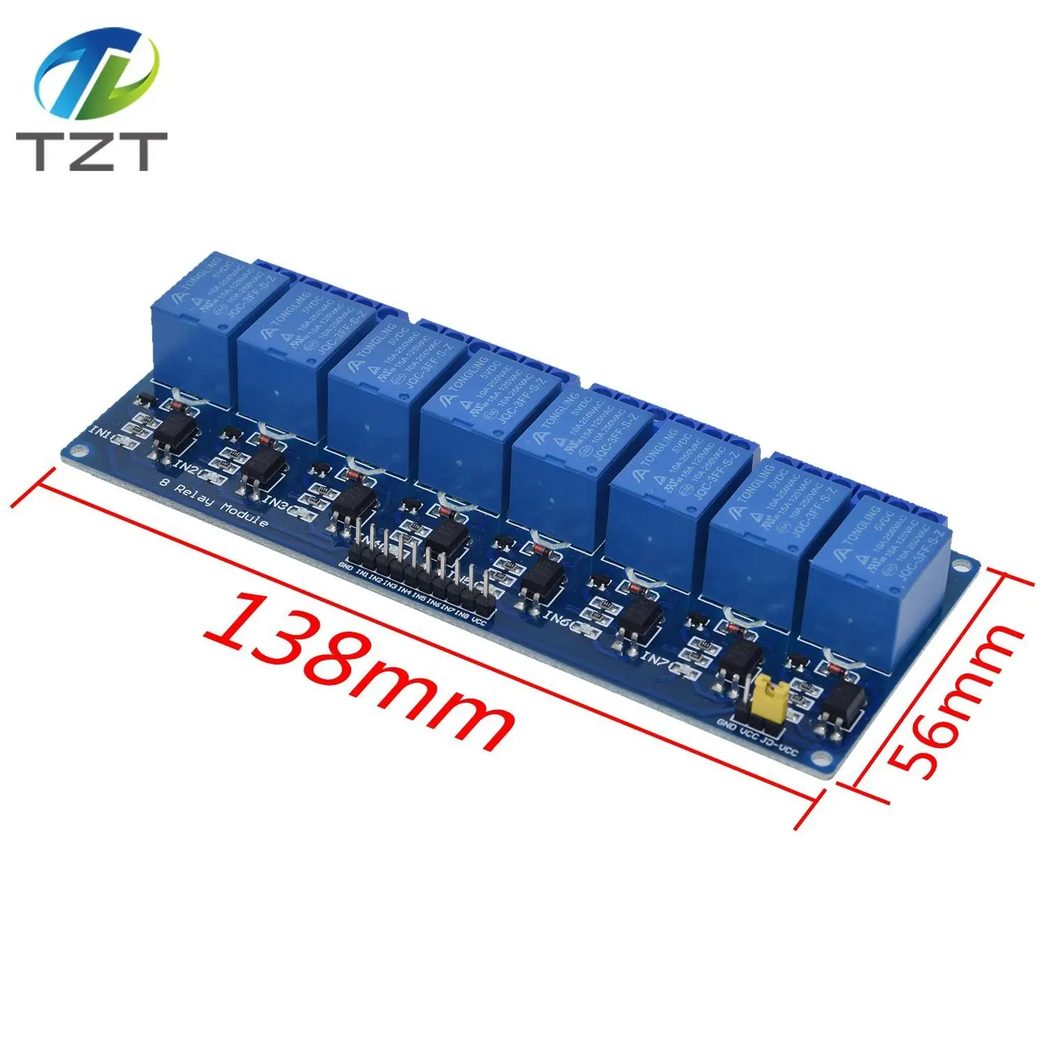 TZT 5v детей 1 года, 2, 4, 6, 8 канальный релейный модуль с оптопарой. Реле Выход 1/2/4/6/8 способ релейный модуль 12V Для arduino синий