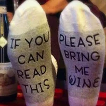 Одна пара, если вы можете прочесть эти забавные женские носки белые укороченные носки горячая распродажа подарите мне бокал винных носков 7C0802