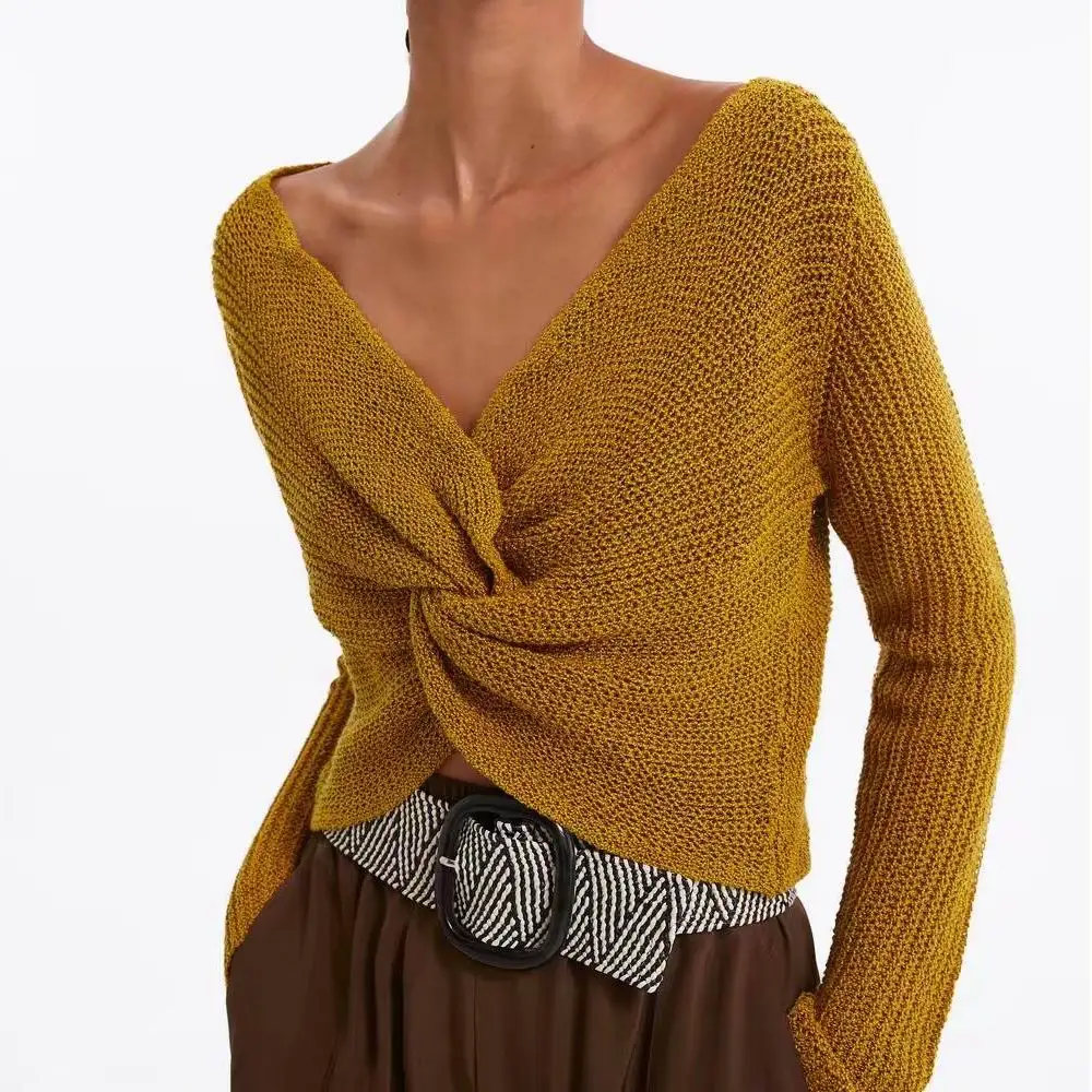 

2019 \Women Pullovers knitting KNOT knitted SWEATER pullovers SEXY Female Pullovers Kintted knitting Sweaters