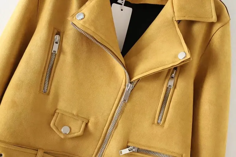 Куртка женская замшевая короткая из ПУ кожи на осень|suede leather jackets women|designer womenleather
