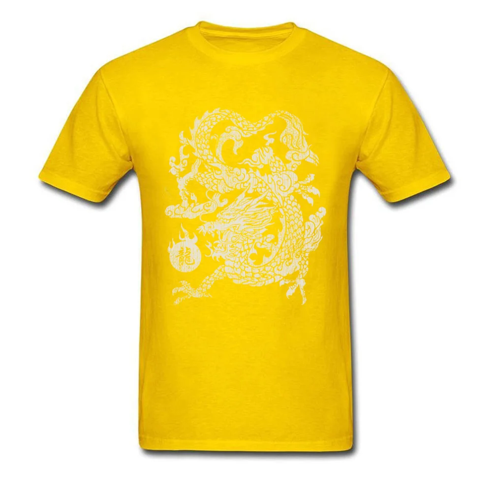 Design Casual T Shirts Retro VALENTINE DAY Short Sleeve O Neck Tops T Shirt Pure Cotton Mens Printing Tops T Shirt Chinese Dragon Eat The Sun White yellow