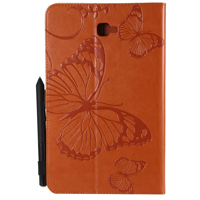 3D Butterfly Embossed Tablet Stand Case For Galaxy Tab A6 10.1 2016 SM-T580 T585 Magnetic Flip PU Leather Cover Sleeve + Stylus (43)