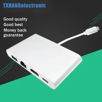 

USB-C to HDMI 4K+Gigabit Ethernet (RJ45 Port)+USB 3.0 USB 3.1 Type C Adapter