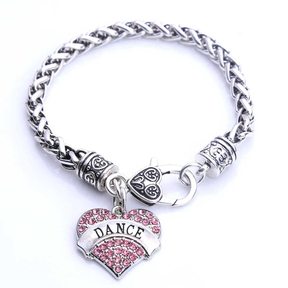 High Quality fashion rhodium plated with sparkling crystals DANCE heart