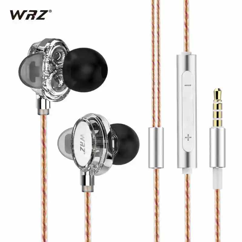 100 WRZ X7 In Ear Earphones Gold Ear Hook Metal Earphones Upgrade HIFI Earbuds DIY Headset
