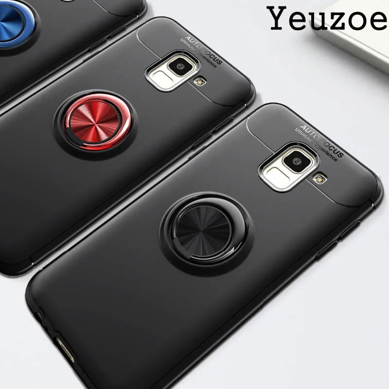 Yeuzoe Fashion Phone Cover For Samsung Galaxy J4 2018 J6 J8 case Metal Ring bracket silicone Tpu shockproof fundas |