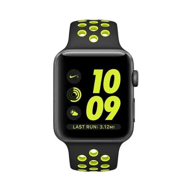 Спортивный ремешок для apple watch 4 3 2 1 резинка с свет гибкий дышащий группа iWatch 38 мм 42