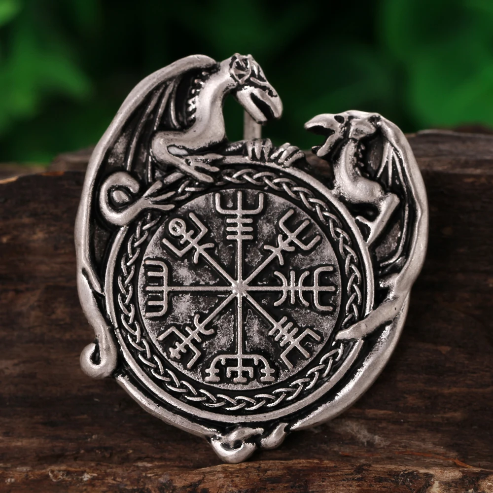 

Vegvisir Round Pendant With Dragon Ethnic Drop Shipping