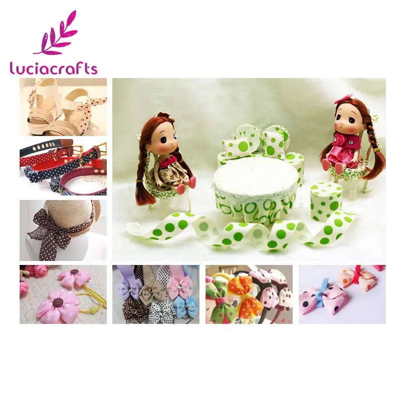 Lucia crafts 25 мм в горошек корсажные ленты шитье скрапбукинг DIY вечерние головные уборы упаковочные материалы S0701